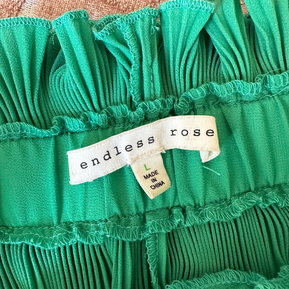 ENDLESS ROSE RUFFLED GREEN TOP - Picture 6 of 9